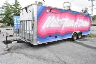 "More Than A Dream" food trailer, fully equipped, vibrant pink and blue design, exterior in excellent condition.