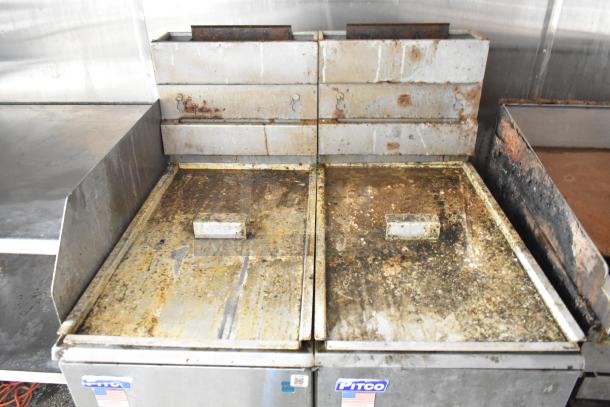 Pitco deep fryer in used condition, showing signs of wear and rust. Suitable for food truck setup.