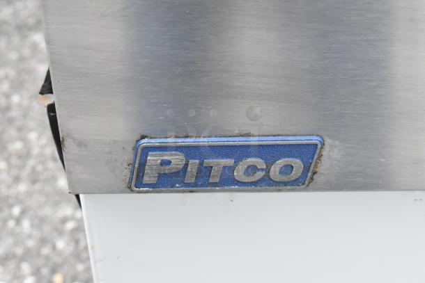 2020 Pitco Frialator SG14R stainless steel propane gas fryer, 122,000 BTU, blue Pitco logo on front.