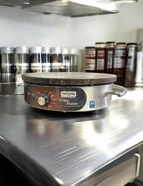 Waring WSC-160 16" Electric Crepe Maker, stainless steel, tested, NSF certified, great condition, 120V.