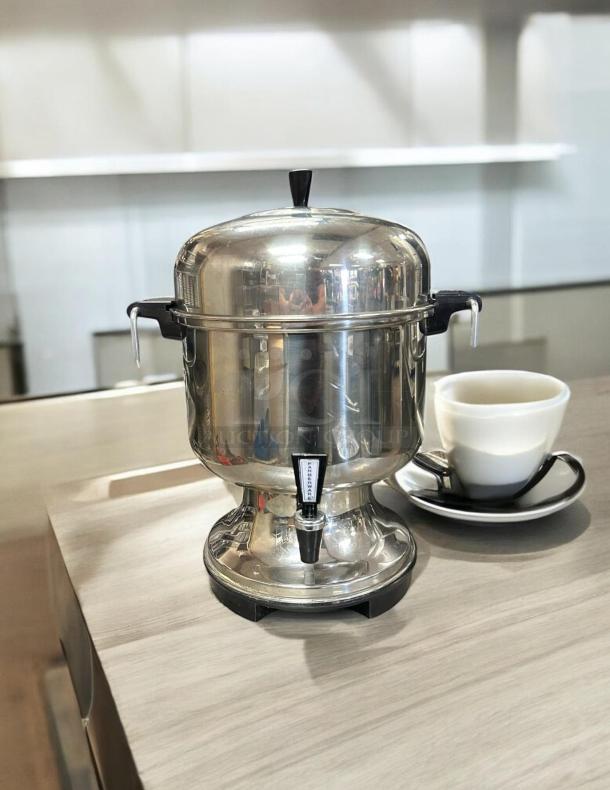Farberware L-1360 Electric Percolator Coffee Urn, stainless steel, 36-cup capacity, excellent condition, fully tested.