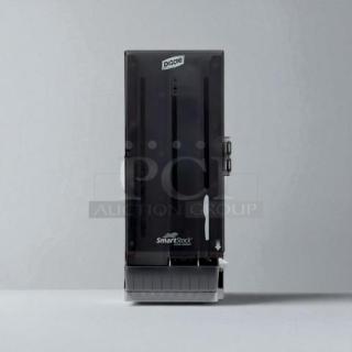Brand new Dixie SSKD-120 Smart Stock utensil dispenser, holds 120 knives, sleek black design, ideal for efficient dining setups.