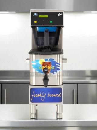 Curtis TBP 3 gal low profile brewer, digital programming, great condition, 120v, tested, iced tea and freshly brewed labels.