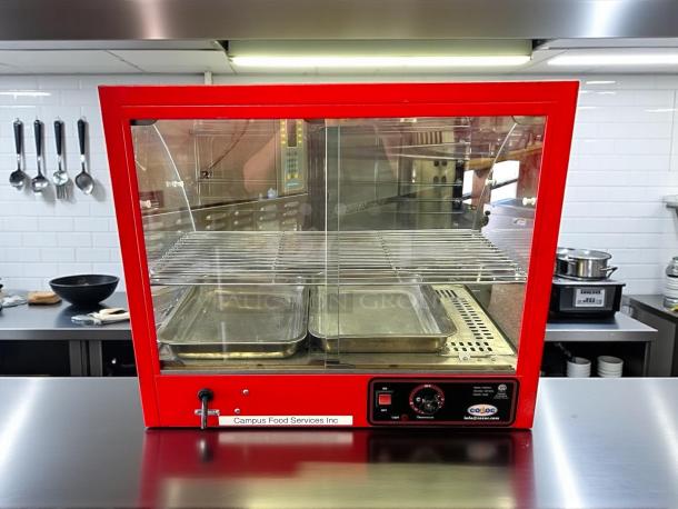 Cozoc FW5004-2 curved food warmer, 1200W, 120V, in super nice condition, with dual trays and control panel. Fully tested.