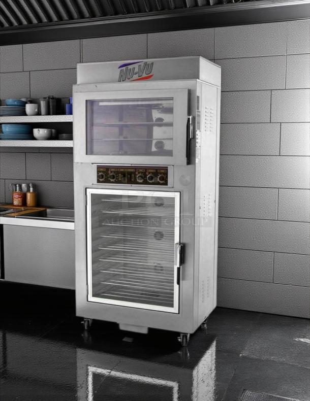 NuVU Model SUB-123P double deck electric oven proofer combo, stainless steel, 120/240V, 3 phase, excellent condition.