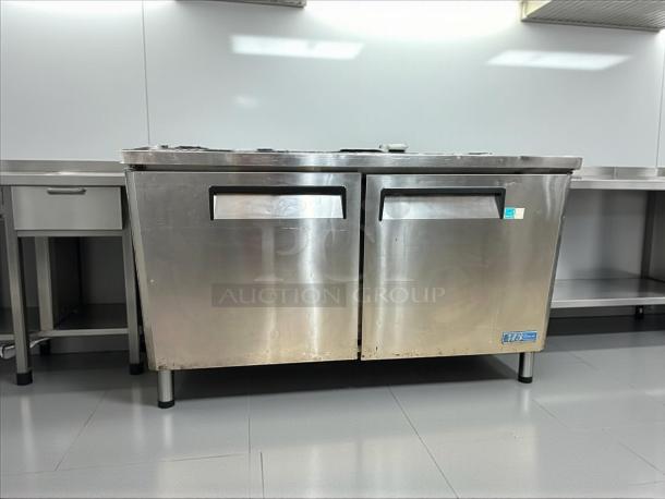 Turbo Air MUR-60-N undercounter refrigerator, excellent condition, stainless steel, dual doors, tested and working efficiently.