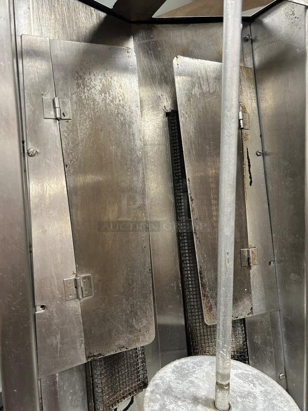 Autodoner 3-PG gas vertical broiler, 65 lb. capacity, stainless steel, in excellent condition, 120v, fully tested and working.