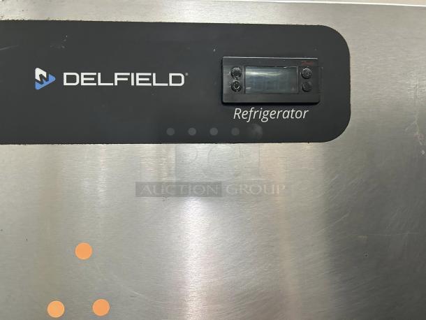 Delfield GBR1P-SH refrigerator control panel, excellent condition, visible digital display, durable stainless steel exterior.