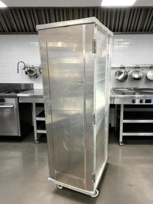 New Age Industrial 129PH bun pan rack, full-size, holds 40 pans, enclosed, in excellent condition, fully tested, metal finish.