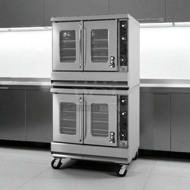Montague 2-115A Vectaire Convection Oven, natural gas, 2 deck, stainless steel, excellent condition, fully tested.