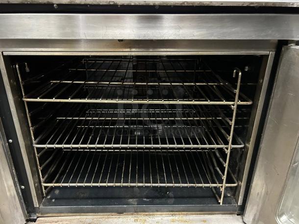 Montague 2-115A Vectaire convection oven, natural gas, 2-deck, fully tested, excellent condition, visible interior racks.