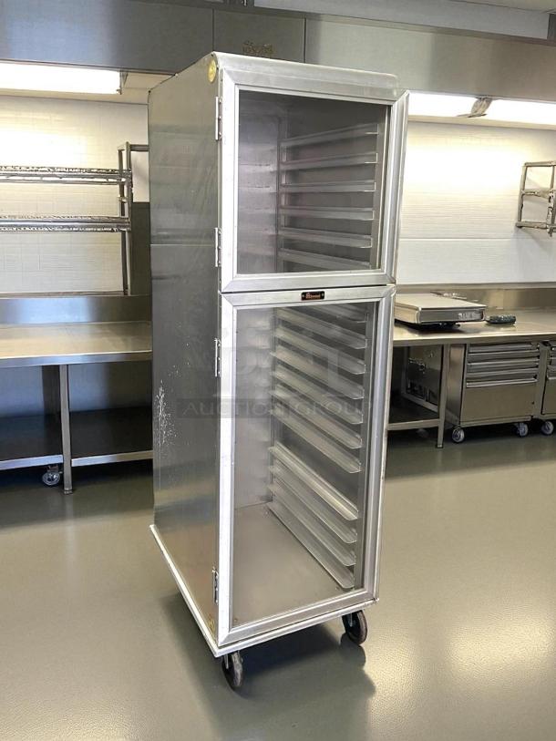 Lakewood Aluminum CA72-RR18-S-R bakery sheet pan rack in super nice condition, with multiple shelves, and on casters.