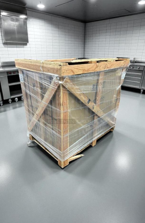 Brand new American Range Cuisine Iconica ARR-488DF-N 48" stainless steel dual fuel range in original packaging.