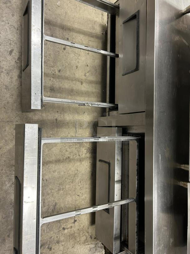True TRCB-72 four-drawer refrigerated chef base, flat top, excellent condition, 72-inch, 115v, shown open.