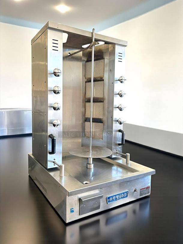 Attias GRY-8, 8 burner electric gyro machine, 100lbs capacity, excellent condition, tested and working, 120v/60Hz/1ph.