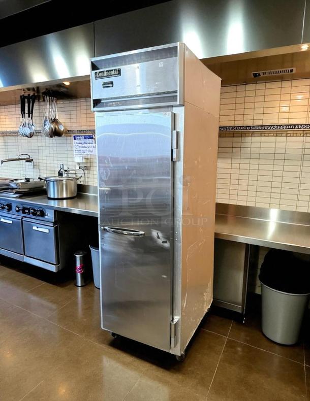 Continental 1F Freezer, stainless steel, reach-in, one-section, 115v, excellent condition, tested and working.