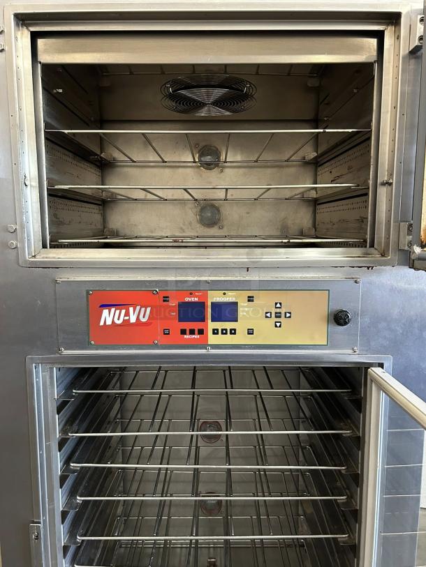 NUVU QB-3/9 Electric Proofer Oven, Model SUB-123P, stainless steel, dual chamber, control panel, tested working condition.