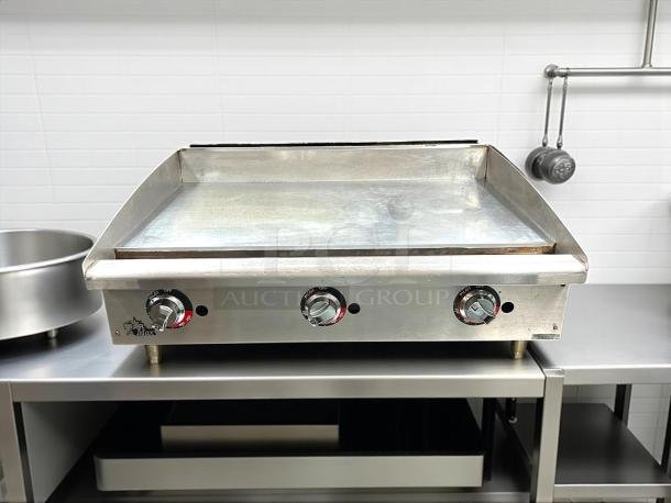 Star 636TF 36" gas griddle with thermostatic controls, 1" steel plate, convertible, tested, in great condition.