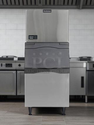 Great Condition - Scotsman CME1056AS Ice Maker 500lb Ice Machine Air Cooled with Ice Bin 420lb 115v. - Tested and Working - Item #1198812