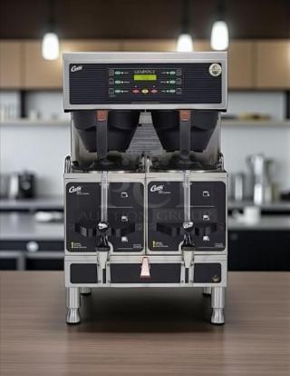 Awesome Condition -  Curtis GEMTS10A1000 Automatic Twin Coffee Brewer w/ (2) Lower Warmer & Hot Water Faucet, 220v/1ph - Tested and Working - Item #1198824