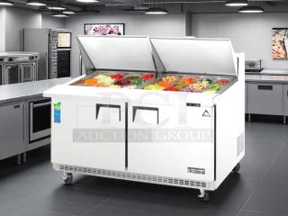 Everest Refrigeration EPBWR2 sandwich/salad prep table with refrigerated base, excellent condition, 59 1/8" wide, 115v.