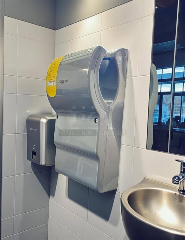Dyson Airblade Hand Dryer, Model 13043-01, Silver, Wall-Mounted, Perfect Condition, Tested and Working.