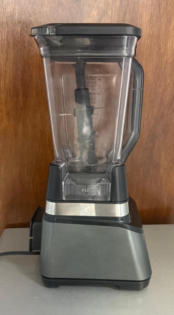 Ninja® Professional Plus Kitchen System Blender, black base, clear pitcher, minimal wear, model markings visible.