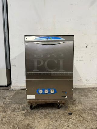 Lamber Deluxe High-Temp Rack Undercounter Dishwasher, stainless steel, 30 racks/hr, 208-240v, used condition.