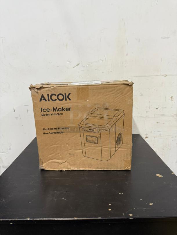 Brand new AICOK Stainless Steel Countertop Ice Maker YT-E-005C box, 30lbs in 24h, self-cleaning, 9 bullet cubes in 5 mins.