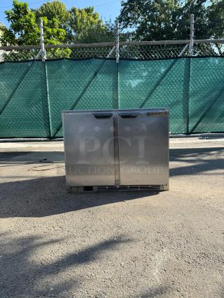 Beverage-Air UCR36AHC-23 36" low profile undercounter refrigerator, stainless steel, two doors, used condition.