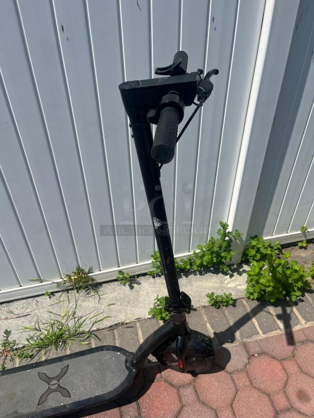 Hover-1 Electric Scooter, black, LED, 18 mph, UL 2272 Certified. Shows light wear, visible scuffs on frame.
