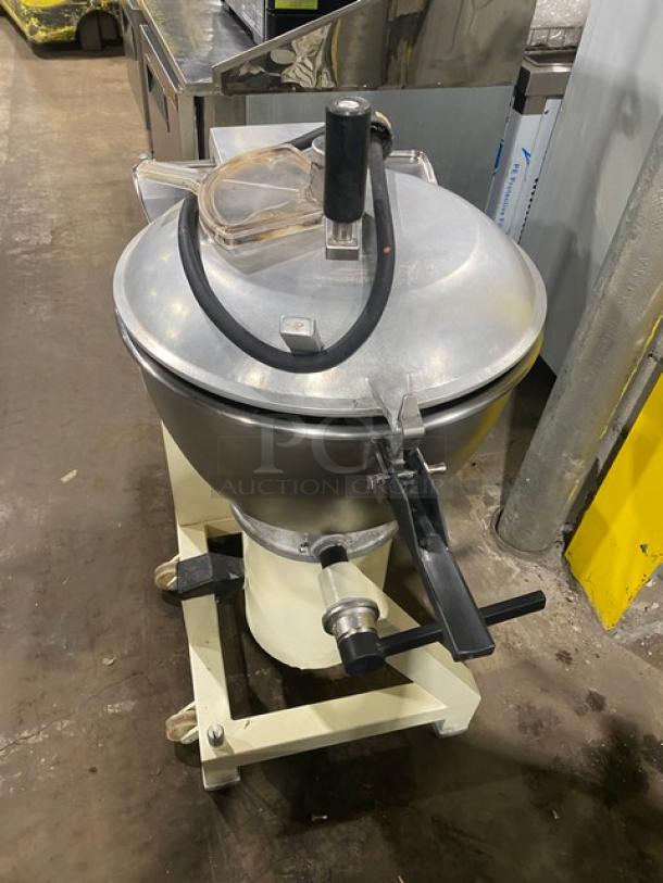 Stephan VCM44 commercial electric vertical cutter/mixer on casters, 208V, heavy-duty, metal body, used condition.