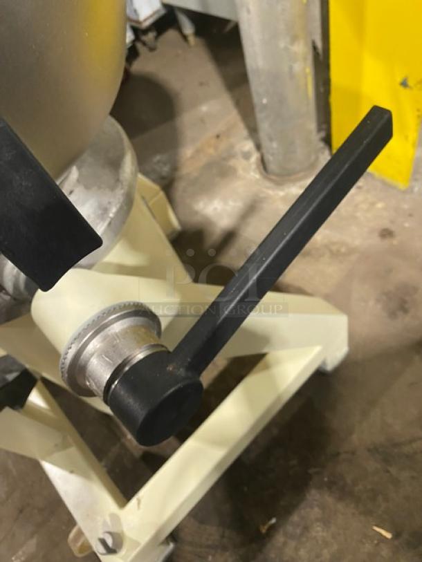 Stephan VCM44 commercial electric cutter/mixer, heavy-duty, 208V, 1 phase, on casters, visible handle feature.