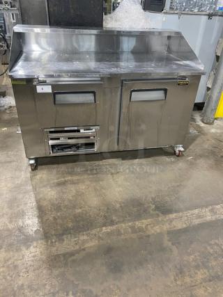 Sweet! CoolTech! 2022! Late Model Commercial Stainless Steel 2 Door Pizza Prep/Dough Retarder Table! Model: CTR-60DR SN:C63122E! 115V! 1 phase! On Casters! - Item #1199595