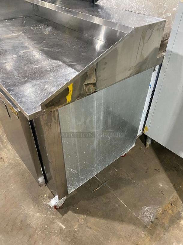 Cooltech 2022 stainless steel 2-door pizza prep table, model CTR-60DR, on casters, 115V, 1 phase, commercial use.