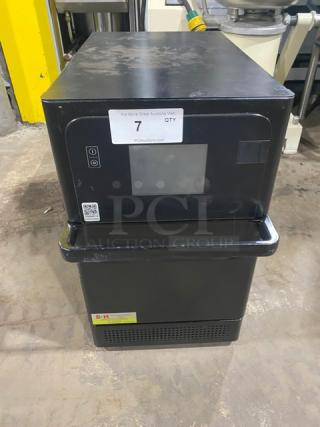 MerryChef commercial black electric rapid cook oven, countertop model, 208/240V 1 phase, touchscreen controls, excellent condition.