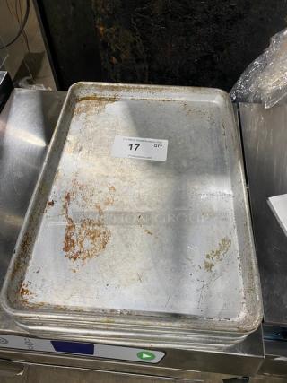 Don aluminum baking pan, model 1060717, used condition with wear marks; auction label reads "QTY 17".
