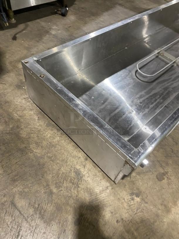Vevor HTB210 stainless steel countertop food warmer, electric powered, on legs. Model HT-B210 SN: 20220523C-014. 110V.
