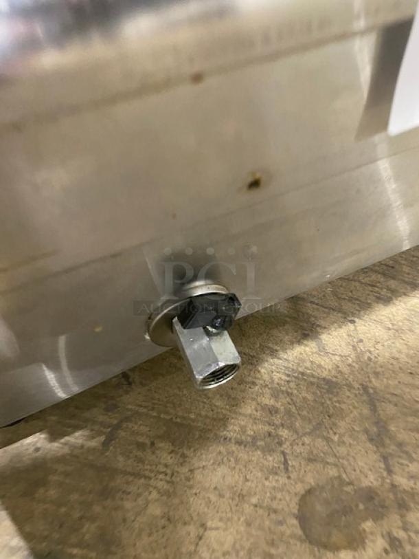 Vevor HT-B210 stainless steel electric countertop food warmer, 110V, on legs, visible knob, commercial use, good condition.