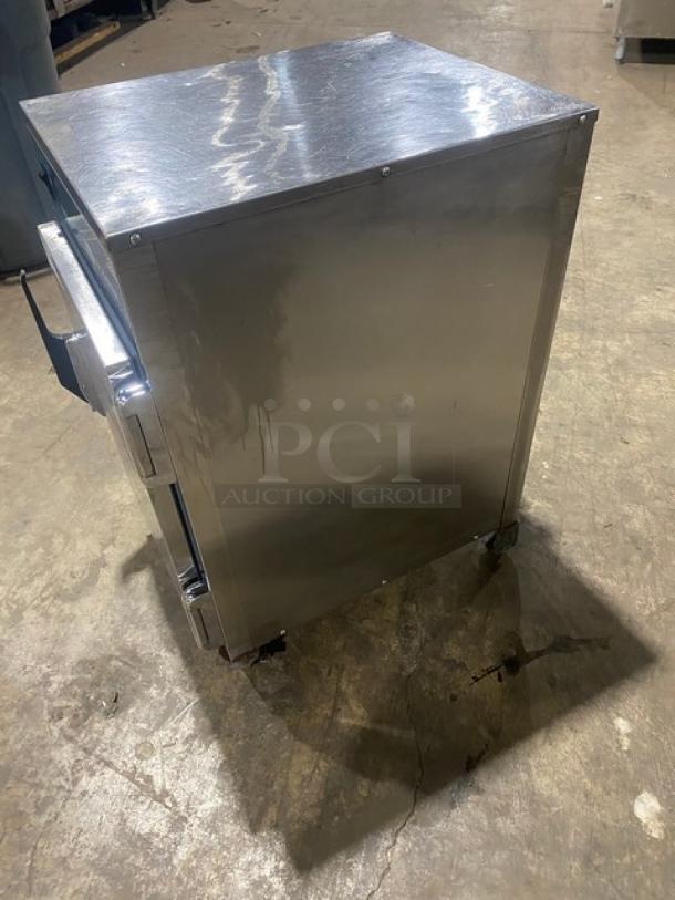Alto-Shaam 500S commercial heated cabinet, stainless steel, 2016 model, 6-pan capacity, on casters, electric, good condition.
