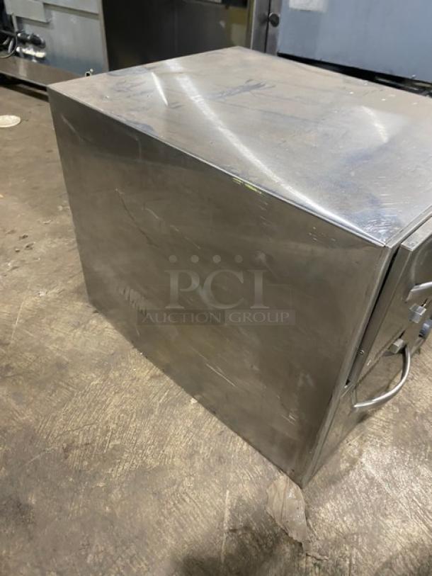 Wells RWN2 stainless steel electric double warming drawer, narrow countertop model, individual controls, 120V, good condition.