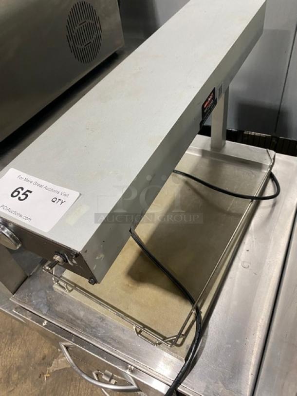 Hatco Glo-Ray Series stainless steel electric countertop food warmer, overhead heating strip, good condition, item tag visible.