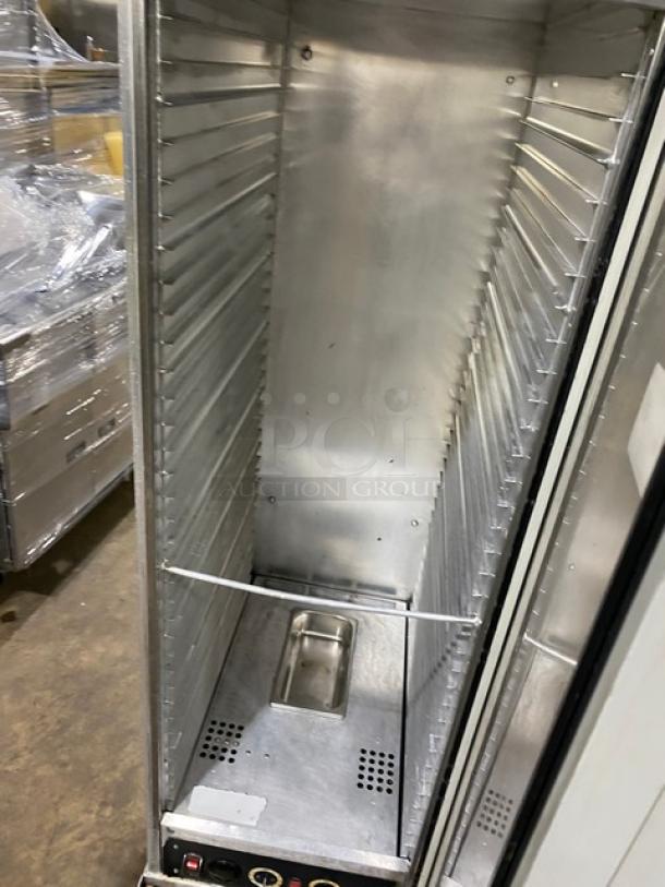 Serv-Ware SC1836HPI commercial heated holding cabinet, full-height, electric, stainless steel interior, on casters, 120V.