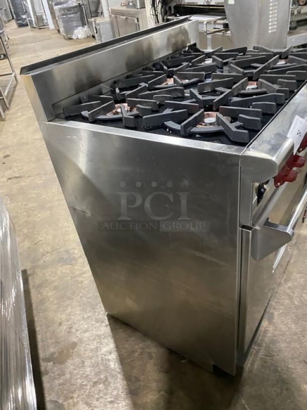 Wolf Gourmet Series stainless steel natural gas 6-burner range/oven combo, includes wired oven rack, excellent condition.
