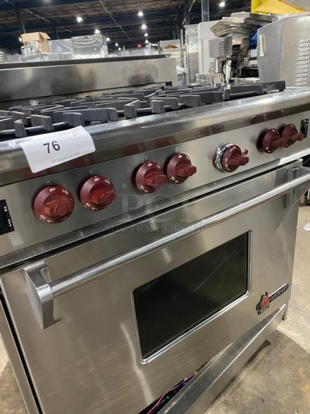 Wolf Gourmet Series commercial stainless steel 6-burner range/oven combo, natural gas, with wired oven rack, excellent condition.
