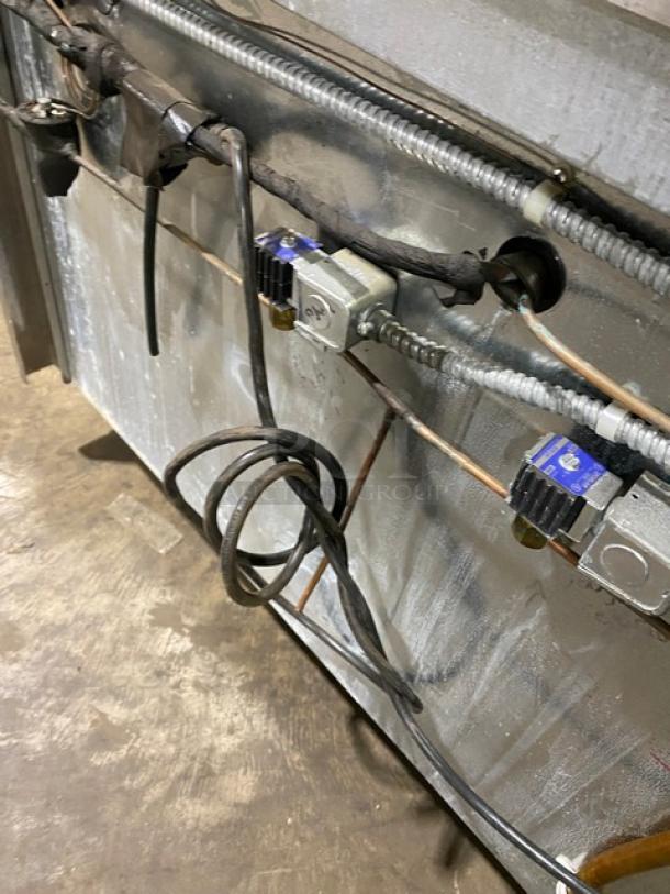 Marsal BM72R refrigeration unit wiring and connection details. Remote compressor setup. Stainless steel finish.