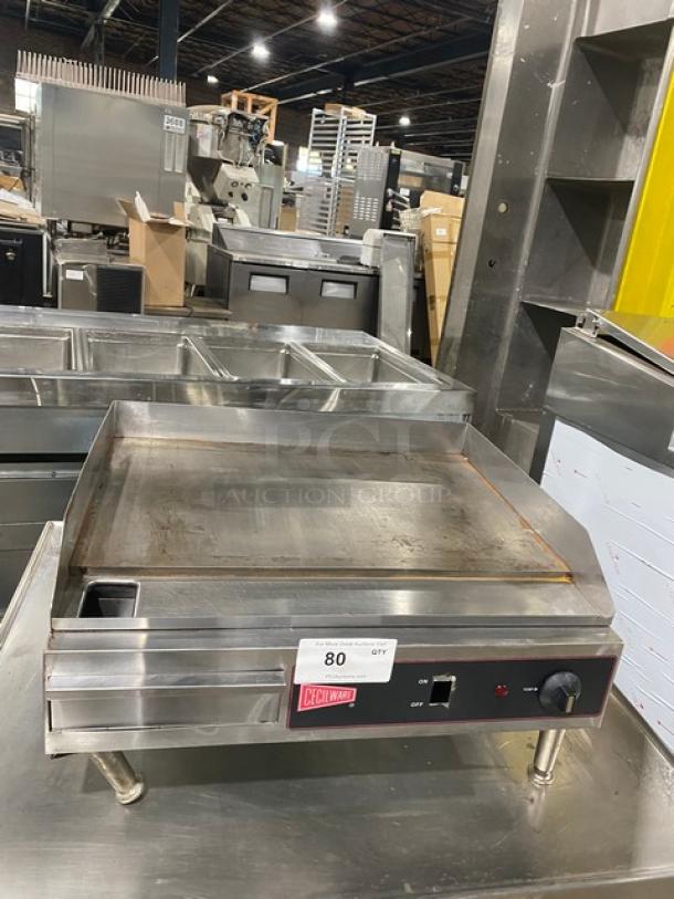 Cecilware EL-1624 commercial stainless steel electric griddle, 24", thermostatic control, on legs, model EL-1624.