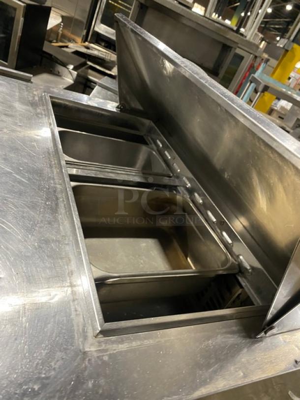 Turbo-Air JST36N stainless steel refrigerated prep table with poly-coated wire rack. Model JST-36-N, SN: H2JS3T0D8602.