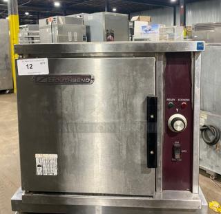 Southbend stainless steel 5-pan countertop convection steamer, model R24-5. Features control panel, labeled ready/cooking, SN: 96237-11MM-3893.