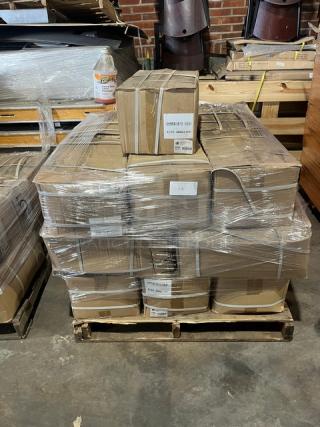 Full pallet of AeroGlove biodegradable gloves, Model 3697BC, 1,200 per case, brand new, shrink-wrapped for shipping.